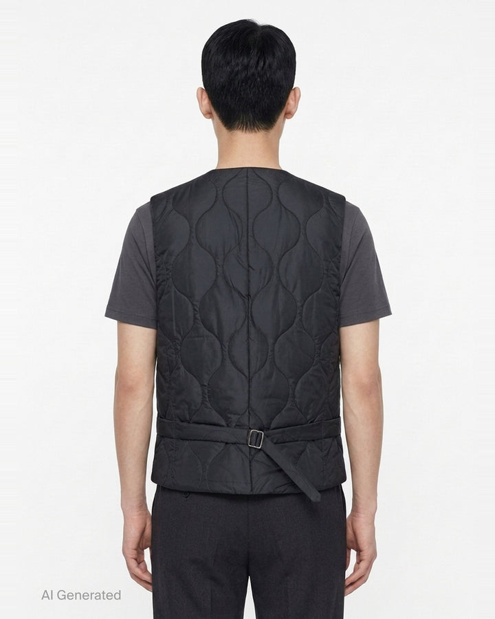Wool Shadow Stripe Quilted Vest | Comme des Garçons Homme Deux | Club21 - back
