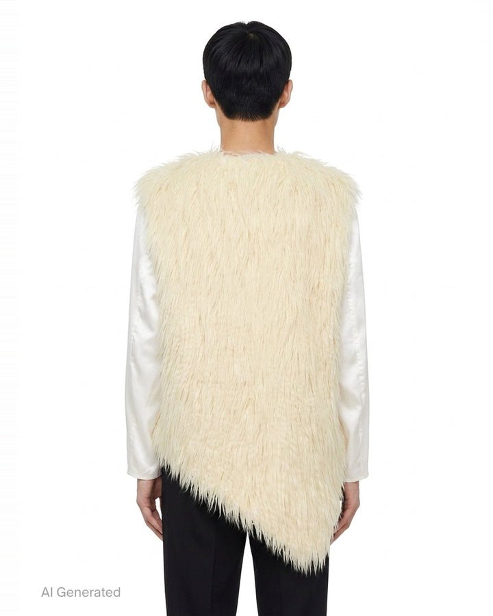 Faux Fur Contrast Sleeve Jacket | Comme des Garçons Homme Plus | Club21 - back