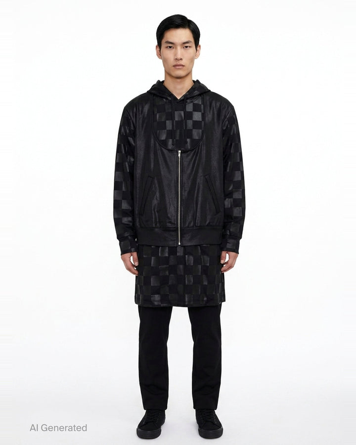 Glossy PU Print Long Sleeve Jacket | Comme des Garçons Homme Plus | Club21 - front