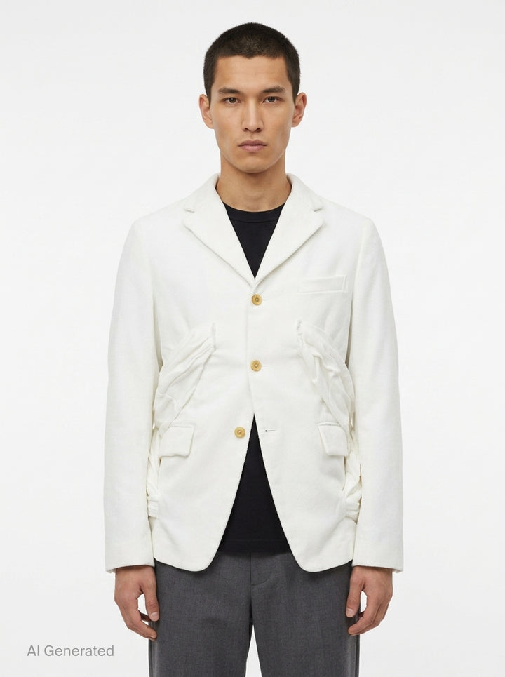Heavy Kersey Ruched Jacket | Comme des Garçons Homme Plus | Club21 - front