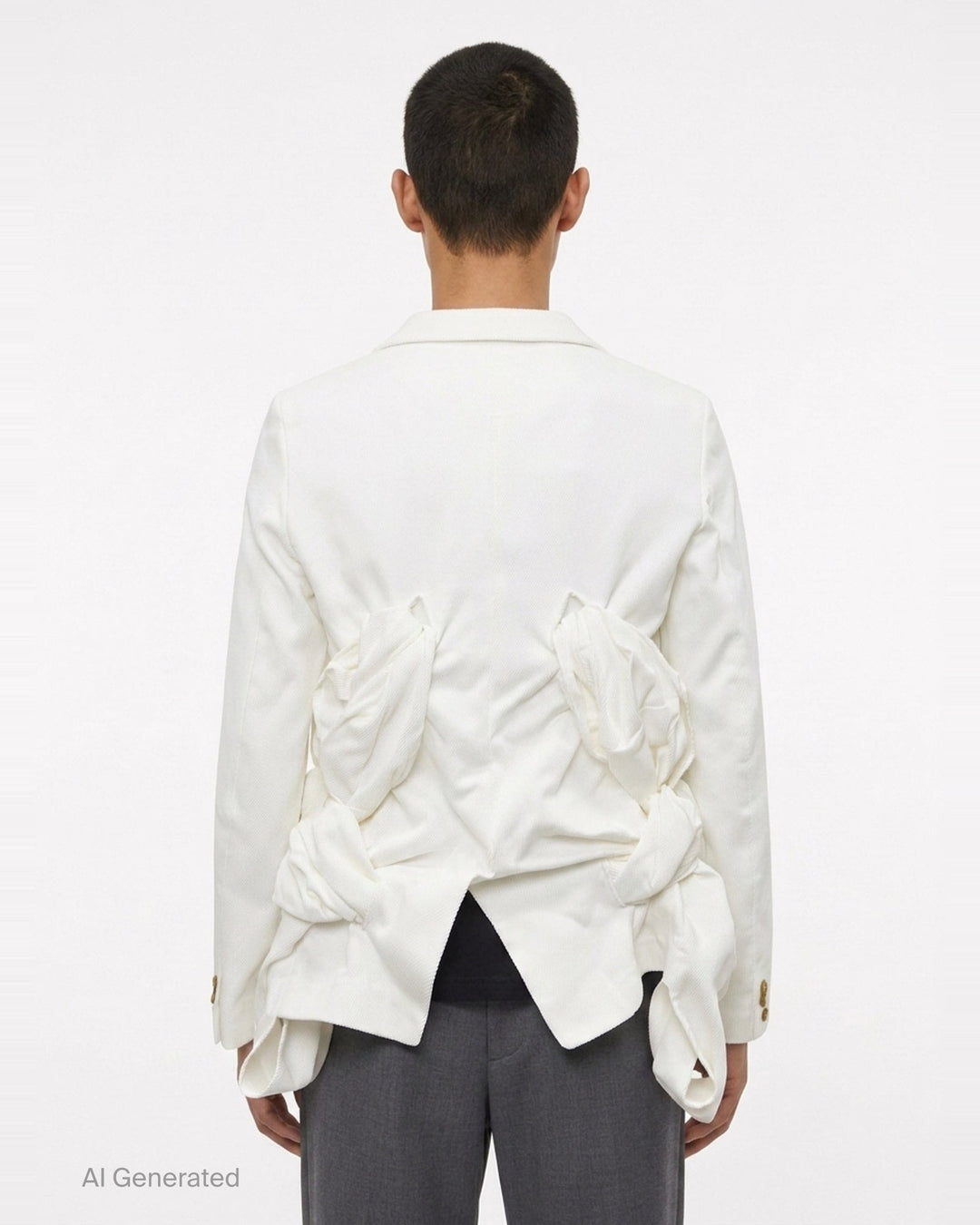 Heavy Kersey Ruched Jacket | Comme des Garçons Homme Plus | Club21 - back