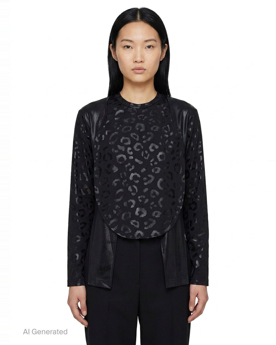 Leopard Print Long Sleeve Tee | Comme des Garçons Homme Plus | Club21 - front