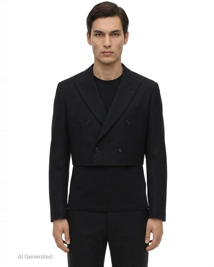 Patchwork Wool Blazer | Comme des Garçons Homme Deux | Club21 - front
