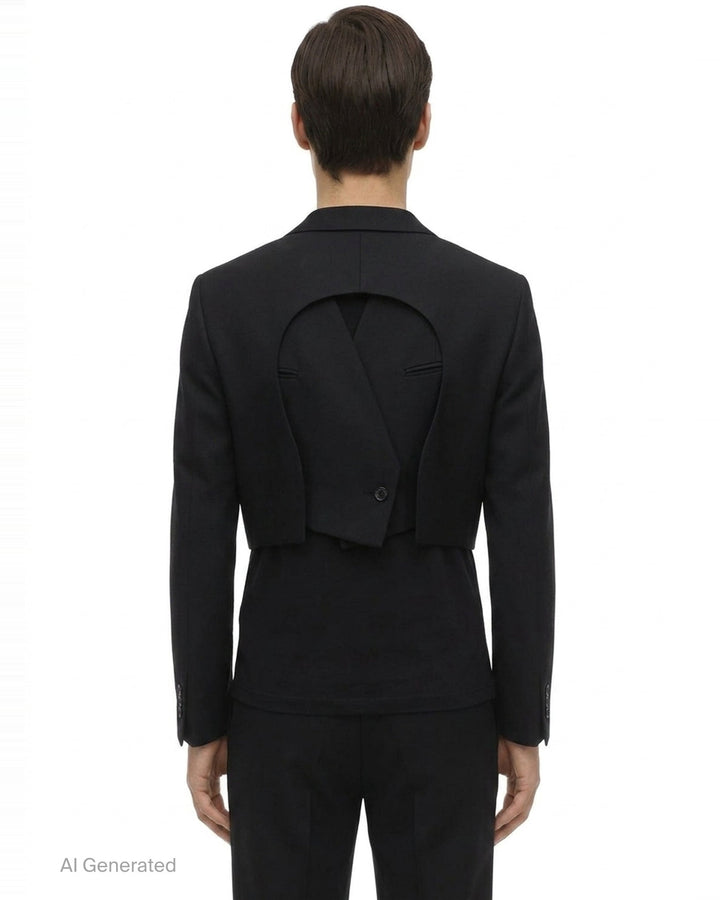Patchwork Wool Blazer | Comme des Garçons Homme Deux | Club21 - back