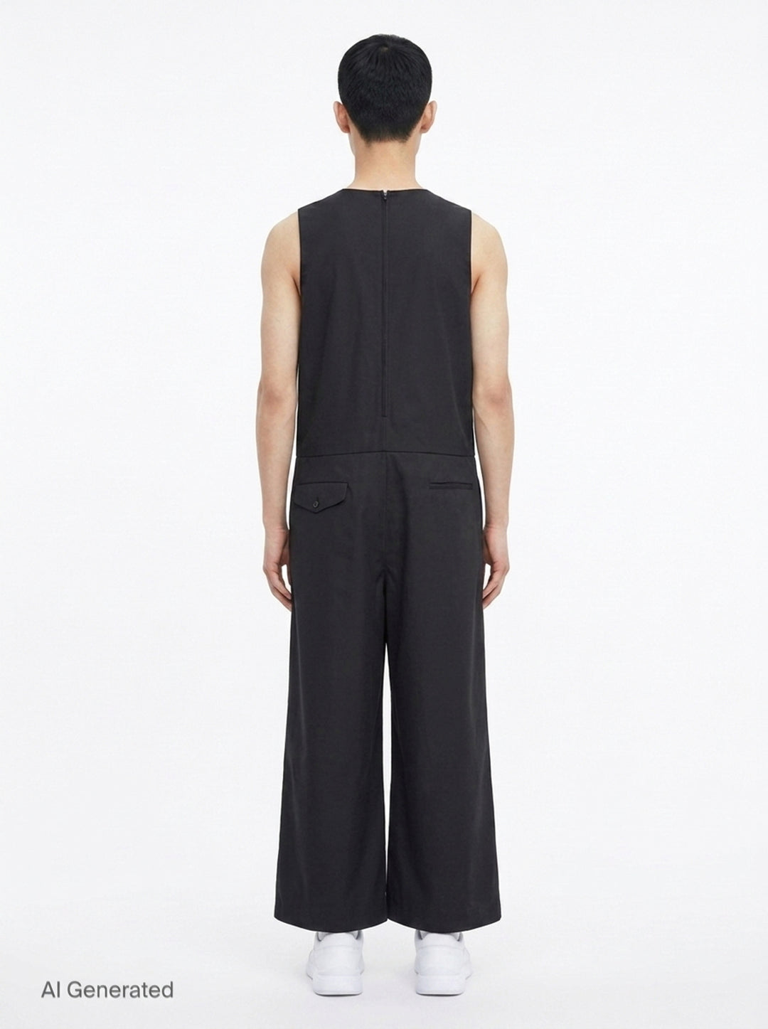 Polyester Dobby Wide-Leg Jumpsuit | Comme des Garçons Homme Plus | Club21 - back