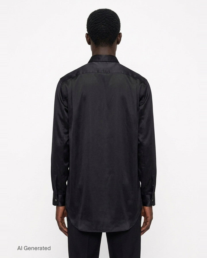 Polyester Satin Long Sleeve Shirt | Comme des Garçons Homme Plus | Club21 - back