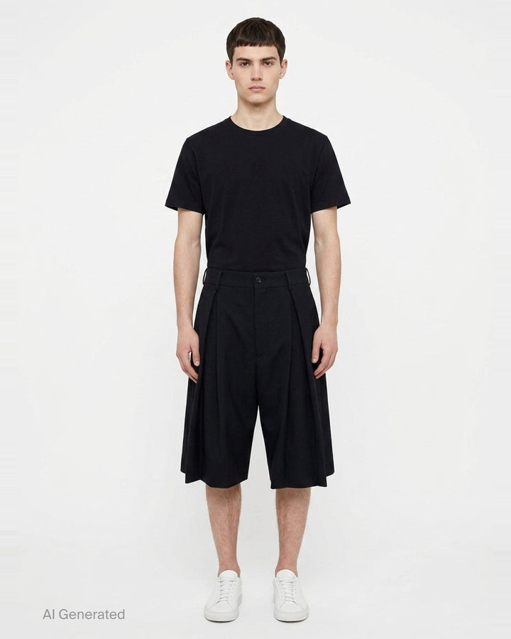 Wool Gabardine Medium Shorts | Comme des Garçons Homme Plus | Club21 - front