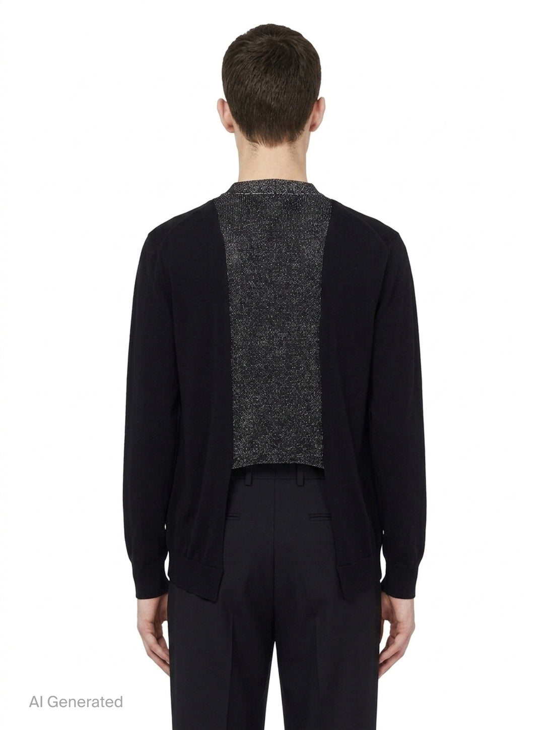 Wool Jersey Contrast Panel Cardigan | Comme des Garçons Homme Plus | Club21 - back