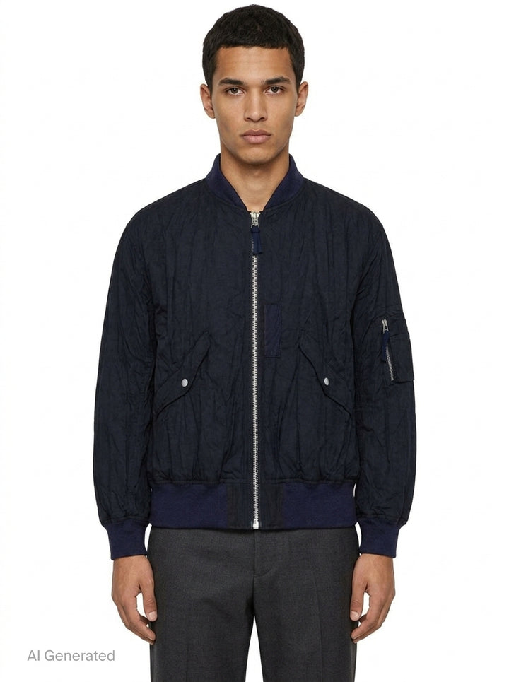 Polyester Wool Twill Blouson | Comme des Garçons Homme | Club21 - front