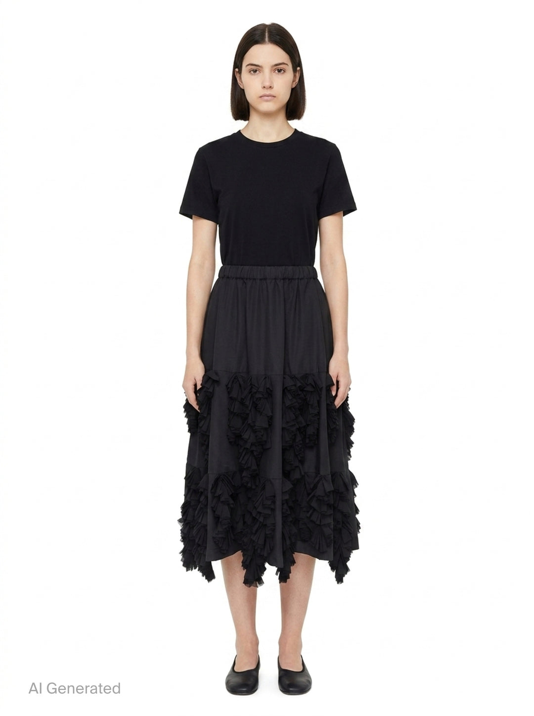 Layered Ruffle Midi Skirt | Comme des Garçons | Club21 - front