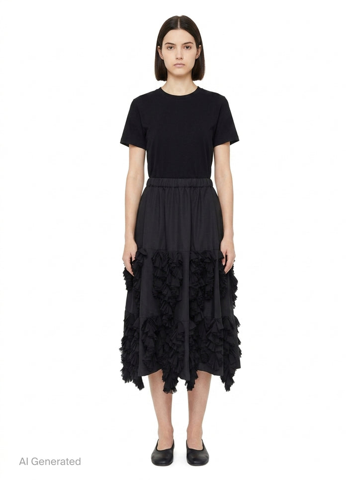 Layered Ruffle Midi Skirt | Comme des Garçons | Club21 - front