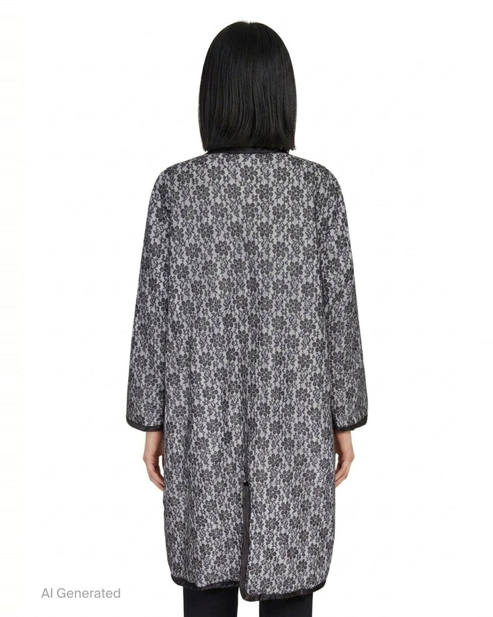 Longline Lace Overlay Coat | Comme des Garçons | Club21 - back