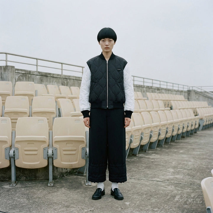 Black Emblem Bomber Jacket | Comme des Garçons PLAY | Club21 - lifestyle