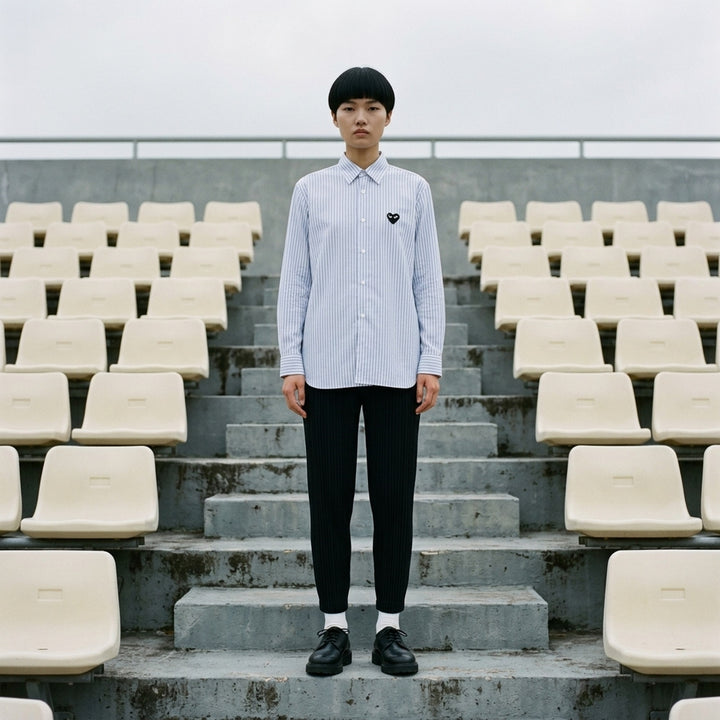 Black Emblem Long Sleeve Shirt | Comme des Garçons PLAY | Club21 - lifestyle