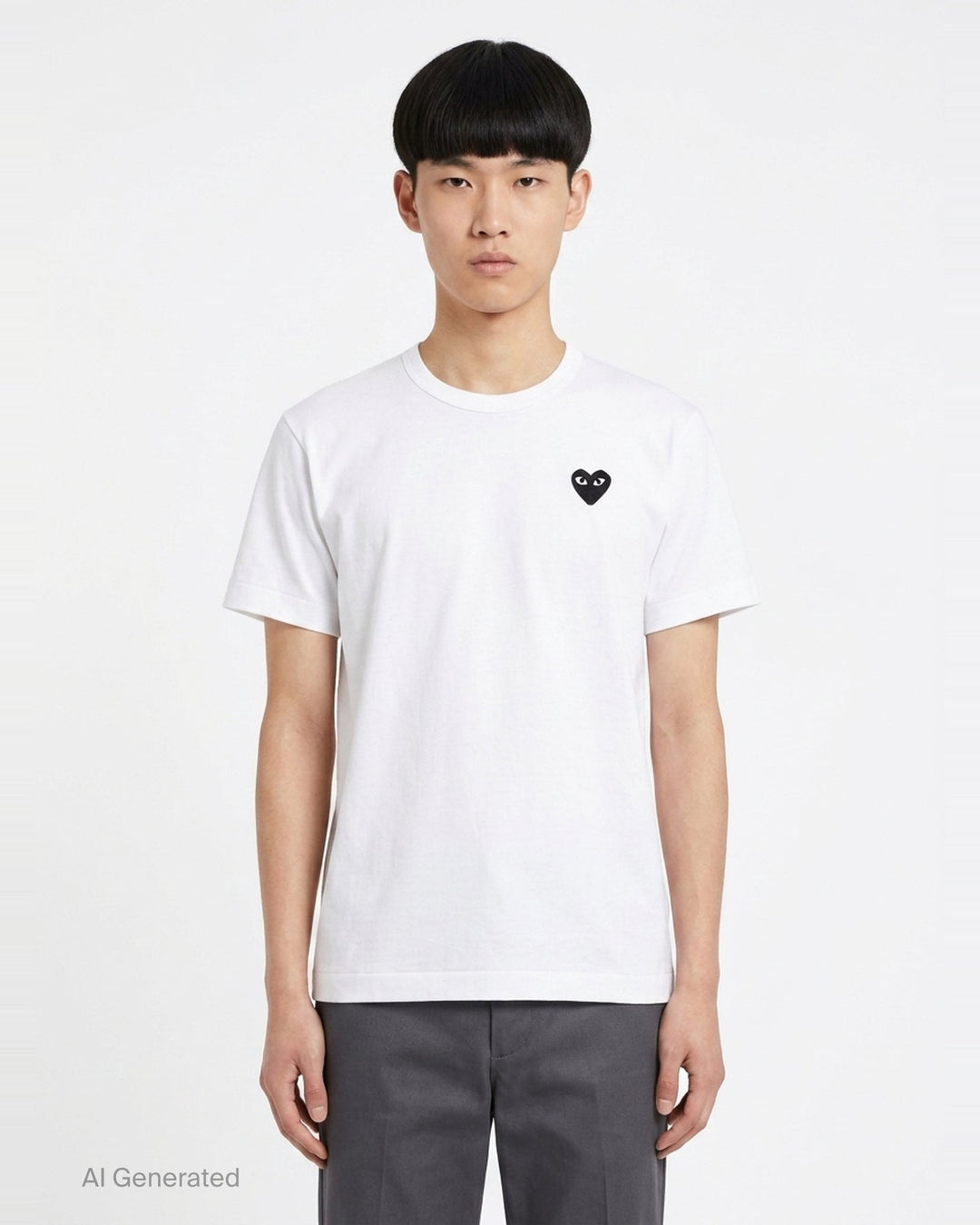 Black Emblem Short Sleeve Tee | Comme des Garçons PLAY | Club21 - front
