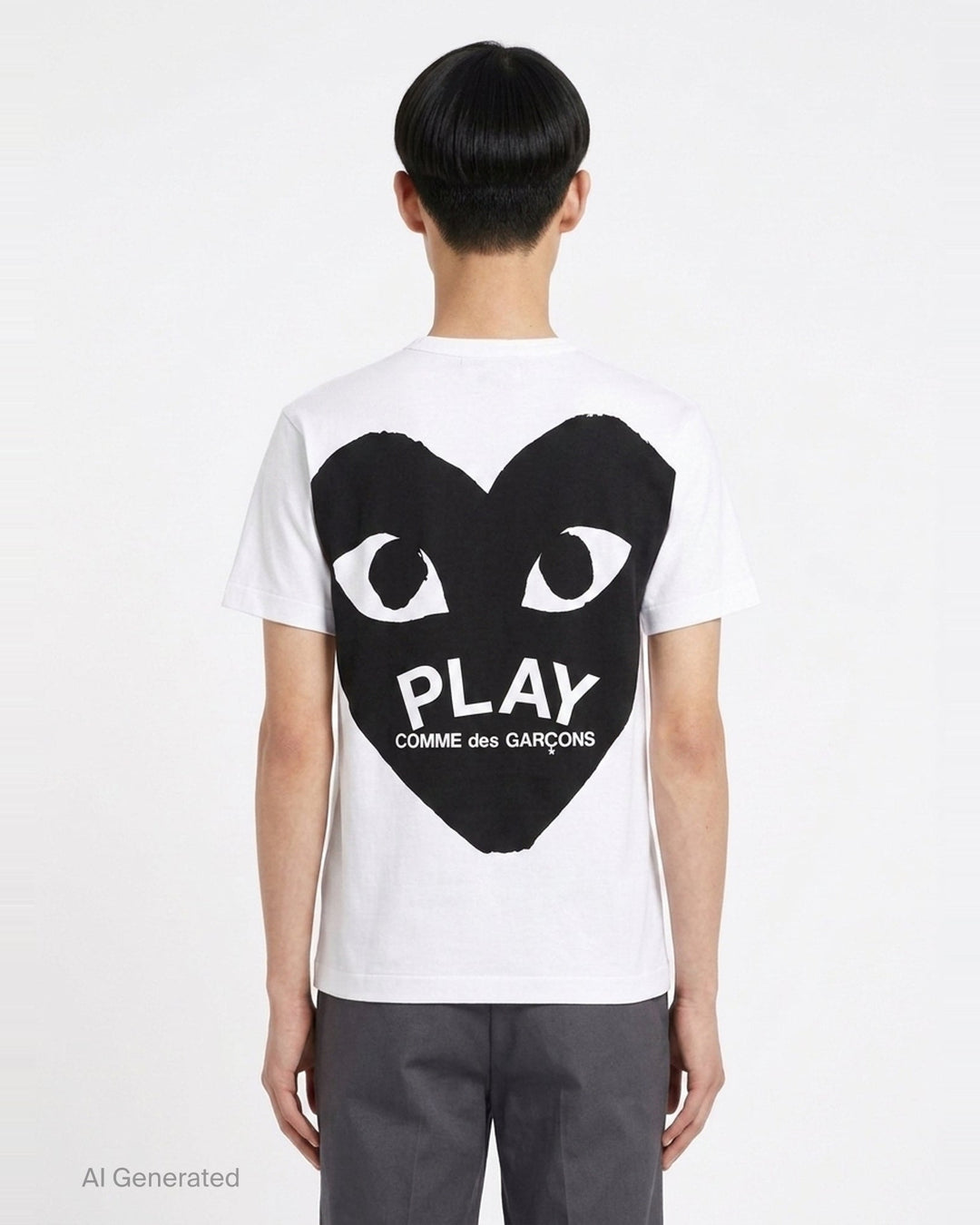 Black Emblem Short Sleeve Tee | Comme des Garçons PLAY | Club21 - back