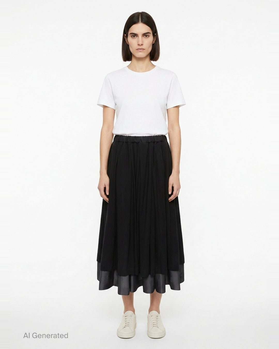 Pleated Drawstring Midi Skirt | Comme des Garçons | Club21 - front