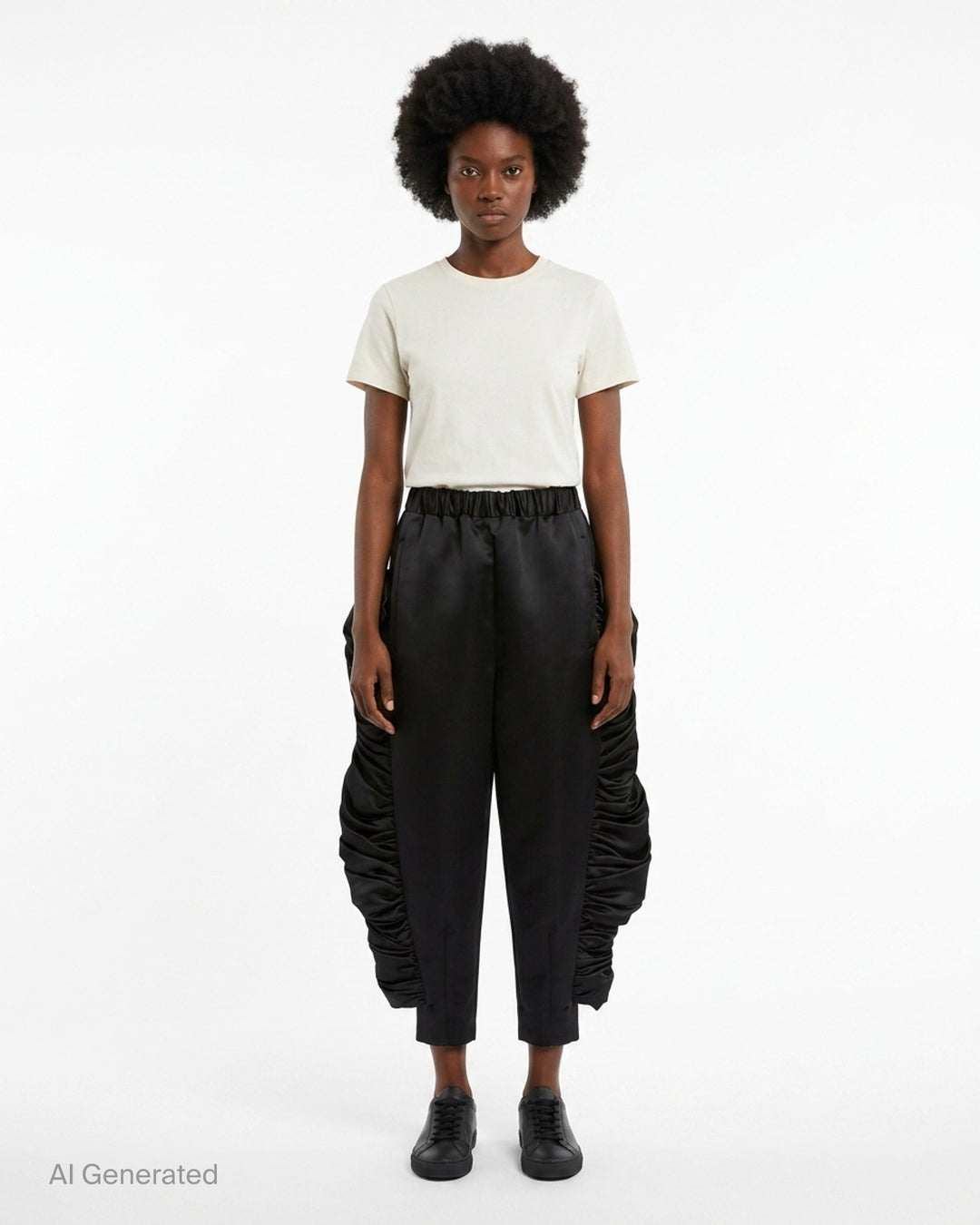 Rounded Silhouette Ruched Pants | Comme des Garçons | Club21 - front