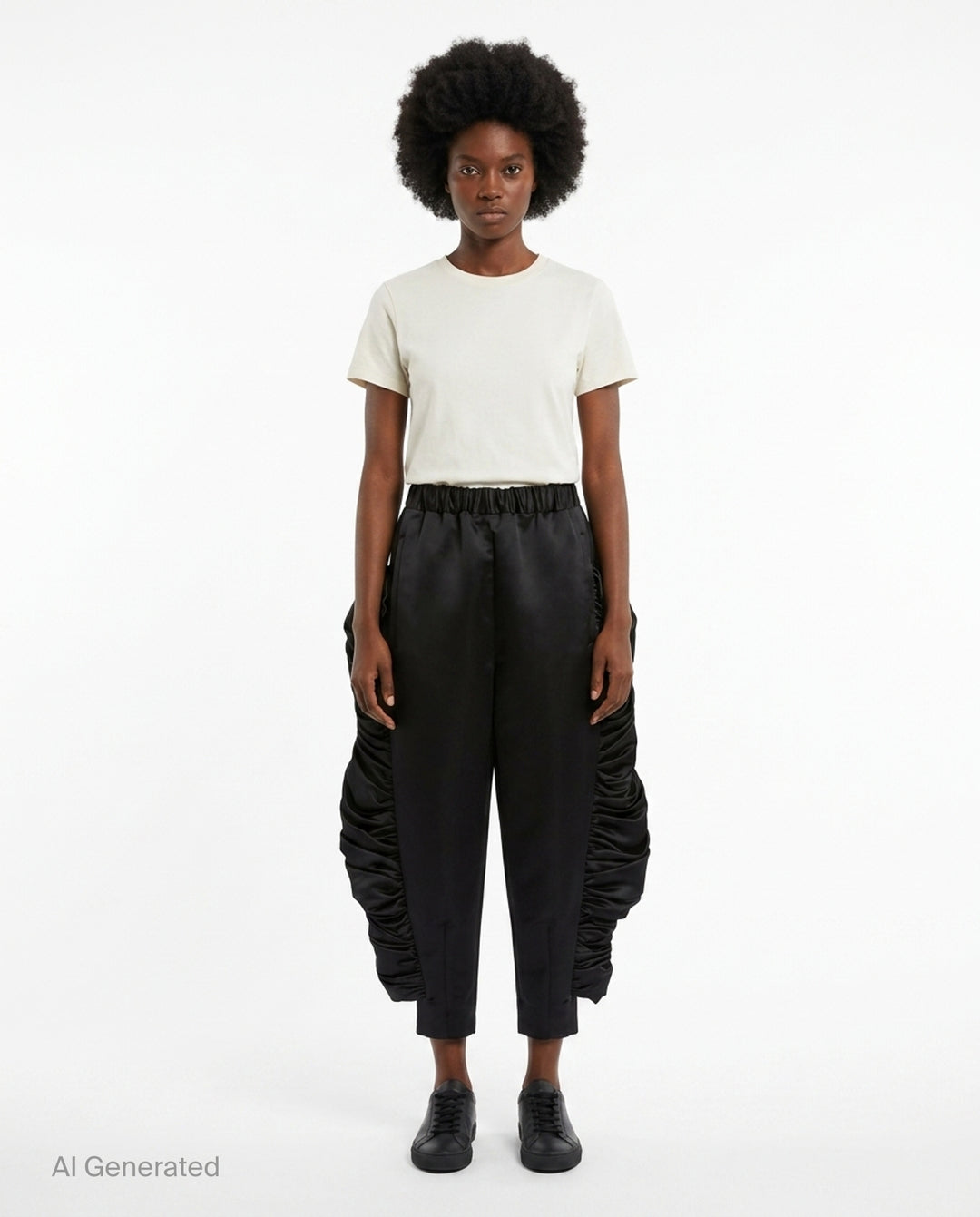 Rounded Silhouette Ruched Pants | Comme des Garçons | Club21 - front