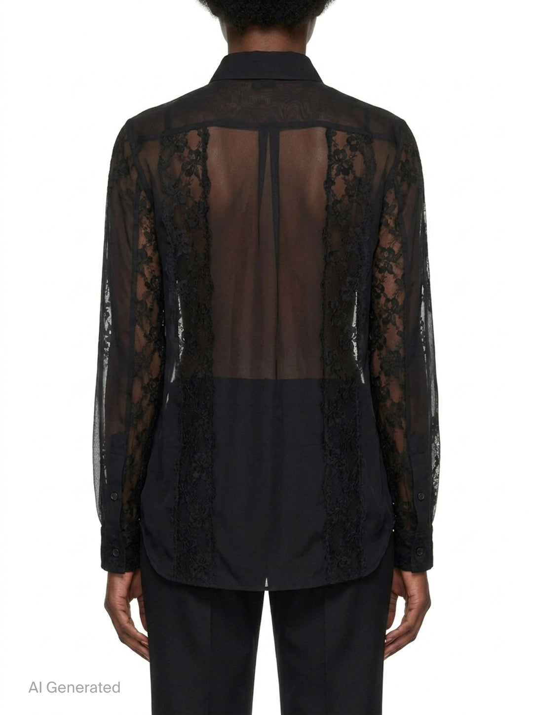Sheer Lace Panel Blouse | Comme des Garçons | Club21 - back