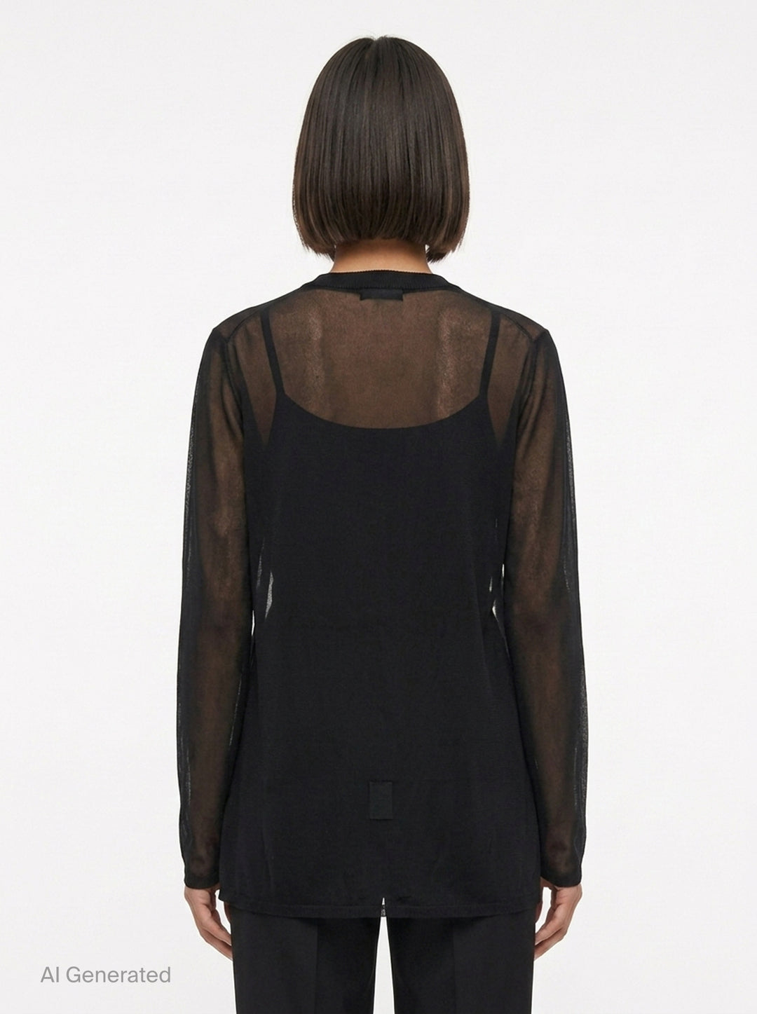 Sheer Layered Button-Up Shirt | Comme des Garçons | Club21 - back