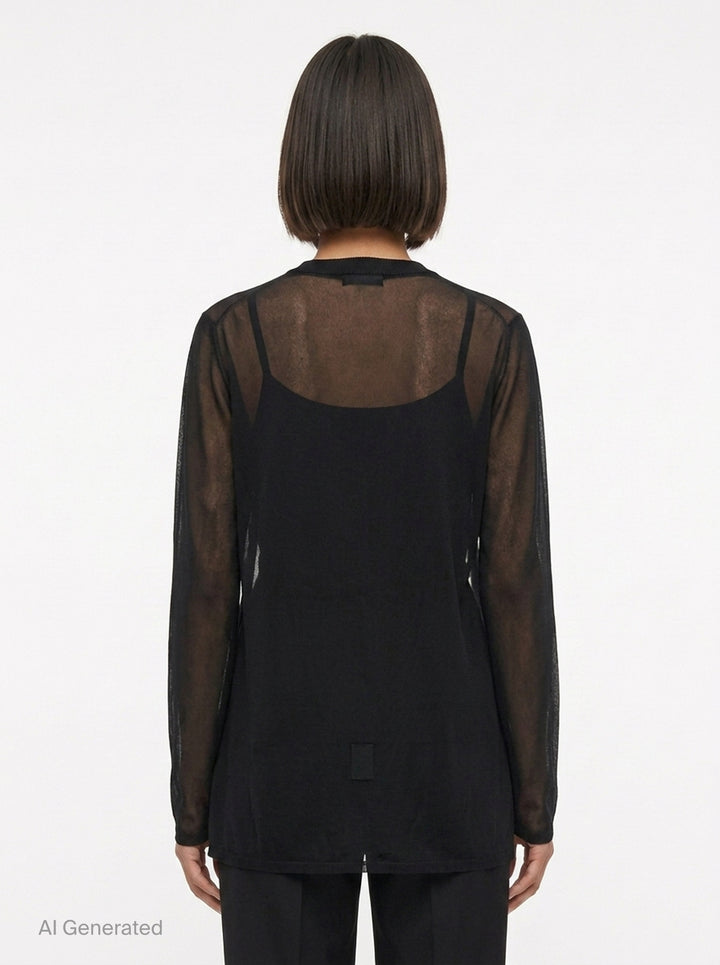 Sheer Layered Button-Up Shirt | Comme des Garçons | Club21 - back