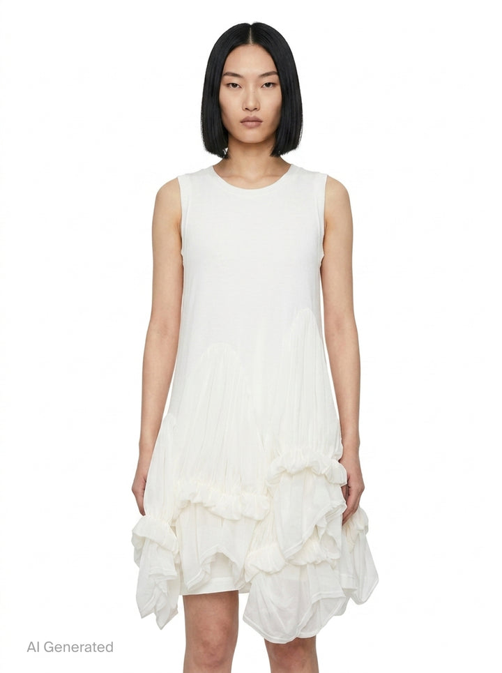 Sheer Layered Ruffle Dress | Comme des Garçons | Club21 - front