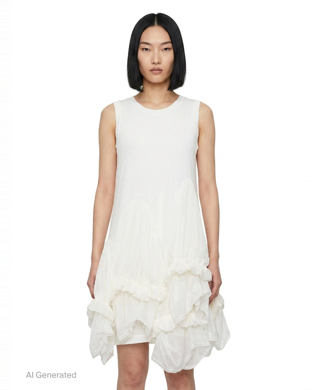 Sheer Layered Ruffle Dress | Comme des Garçons | Club21 - front