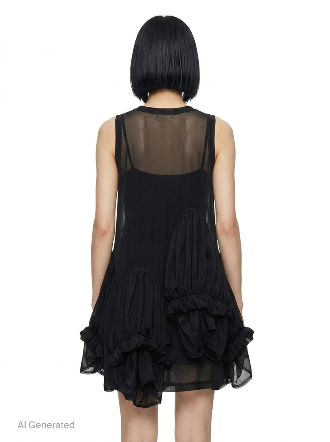 Sheer Layered Ruffle Dress | Comme des Garçons | Club21 - back