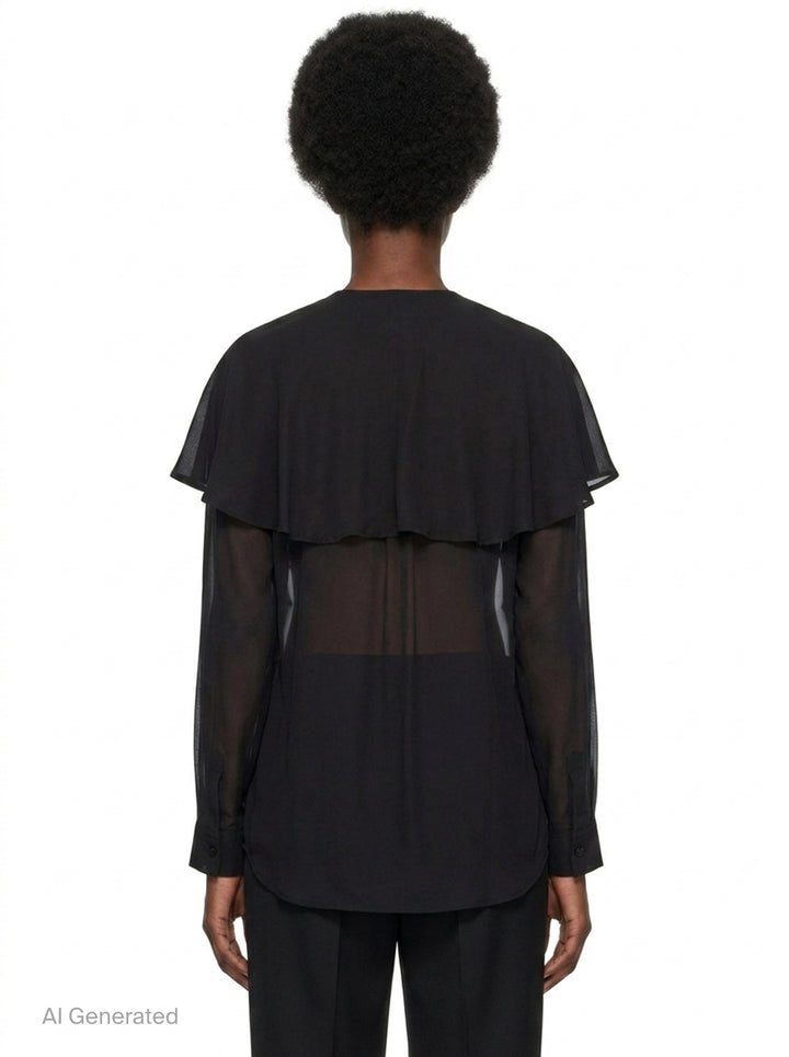 Sheer Oversized Frill Blouse | Comme des Garçons | Club21 - back