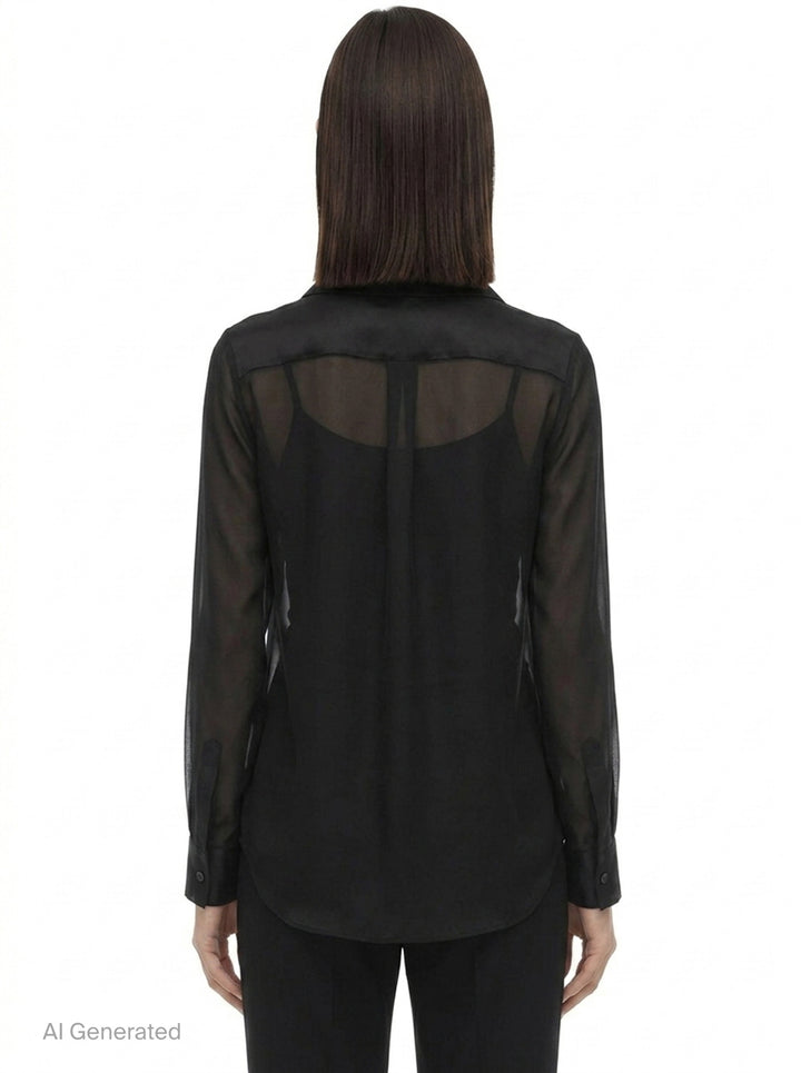 Sheer Peter Pan Collar Blouse | Comme des Garçons | Club21 - back