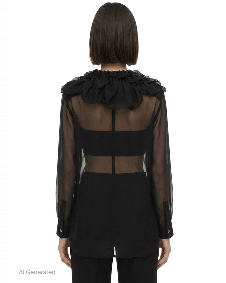 Sheer Ruffle Collar Blouse | Comme des Garçons | Club21 - back