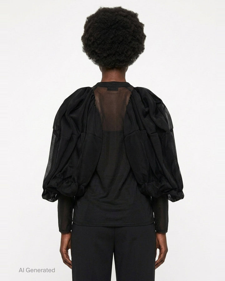 Sheer Translucent Puff Sleeve Top | Comme des Garçons | Club21 - back