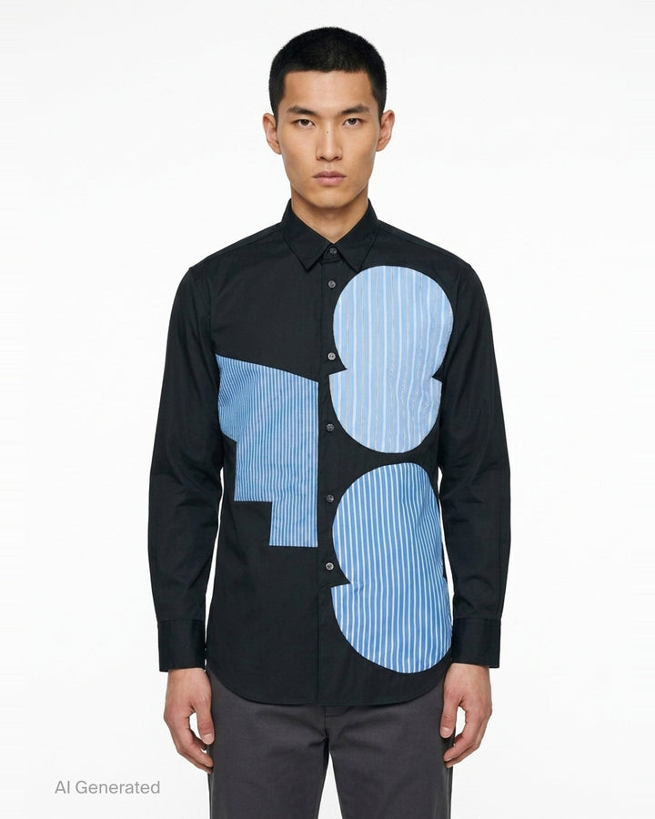 Abstract Patch Long Sleeve Shirt | Comme des Garçons Shirt | Club21 - front