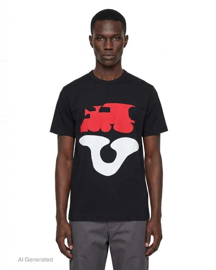 Abstract Print Crewneck Tee | Comme des Garçons SHIRT | Club21 - front