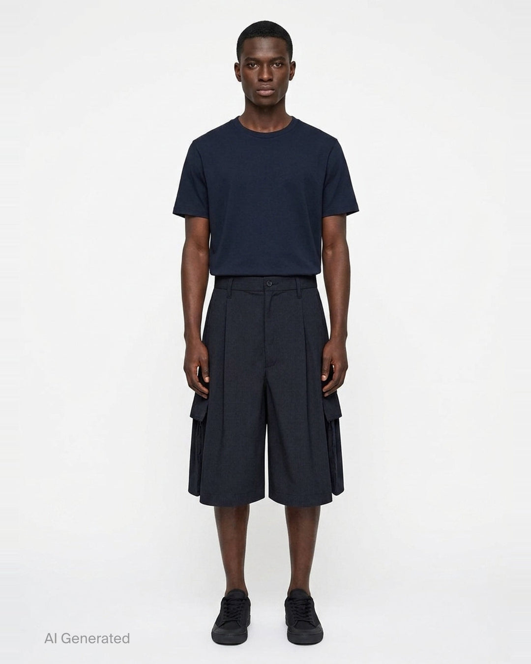 Pinstripe Cargo Shorts | Comme des Garçons SHIRT | Club21 - front