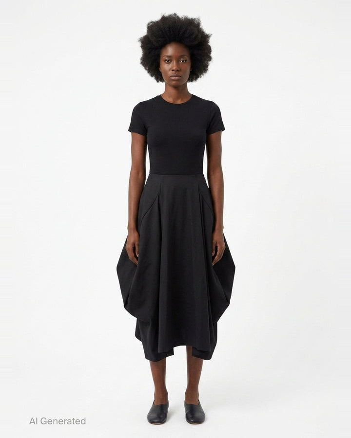 Structured Voluminous Pleated Skirt | Comme des Garçons | Club21 - front