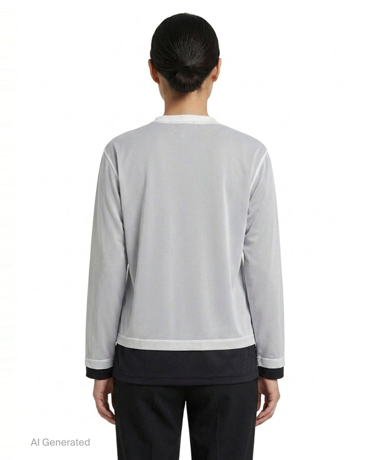 Thin Polyester Layered Long Sleeve Tee | Comme des Garçons | Club21 - back
