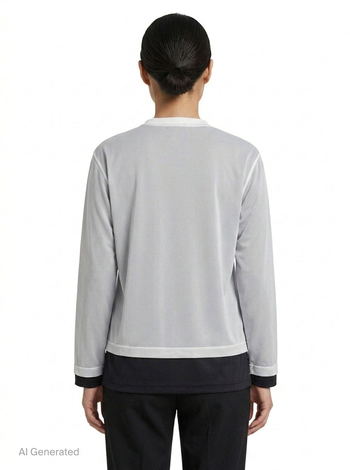 Thin Polyester Layered Long Sleeve Tee | Comme des Garçons | Club21 - back