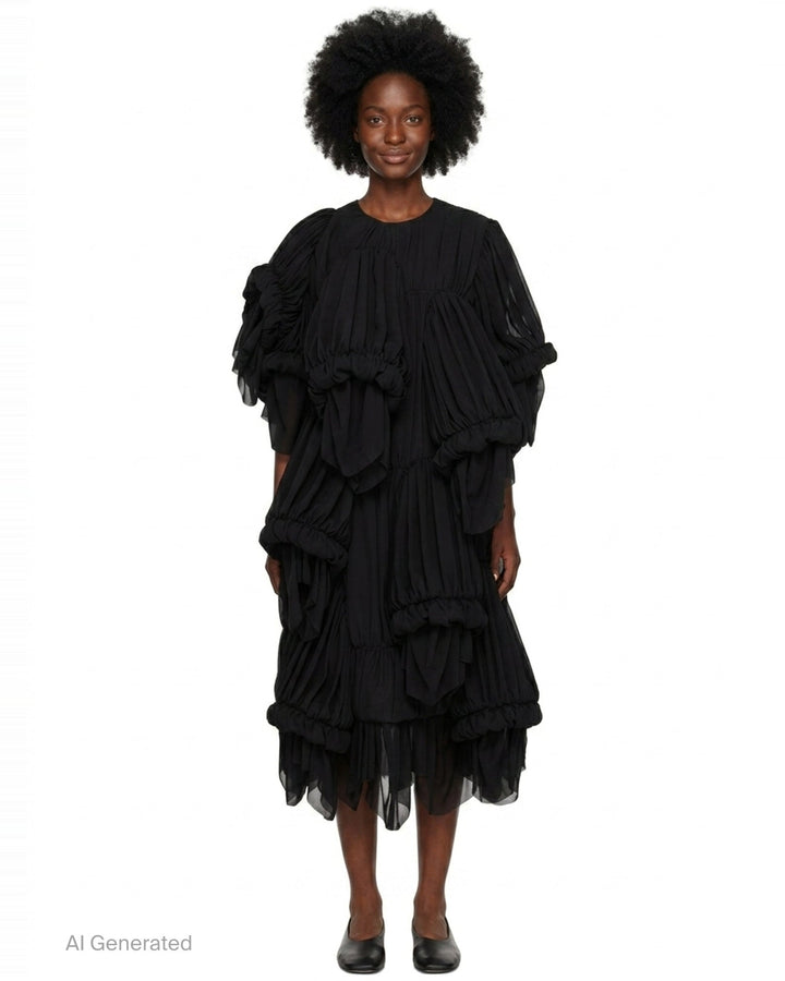 Tiered Draped Cascading Dress | Comme des Garçons | Club21 - front