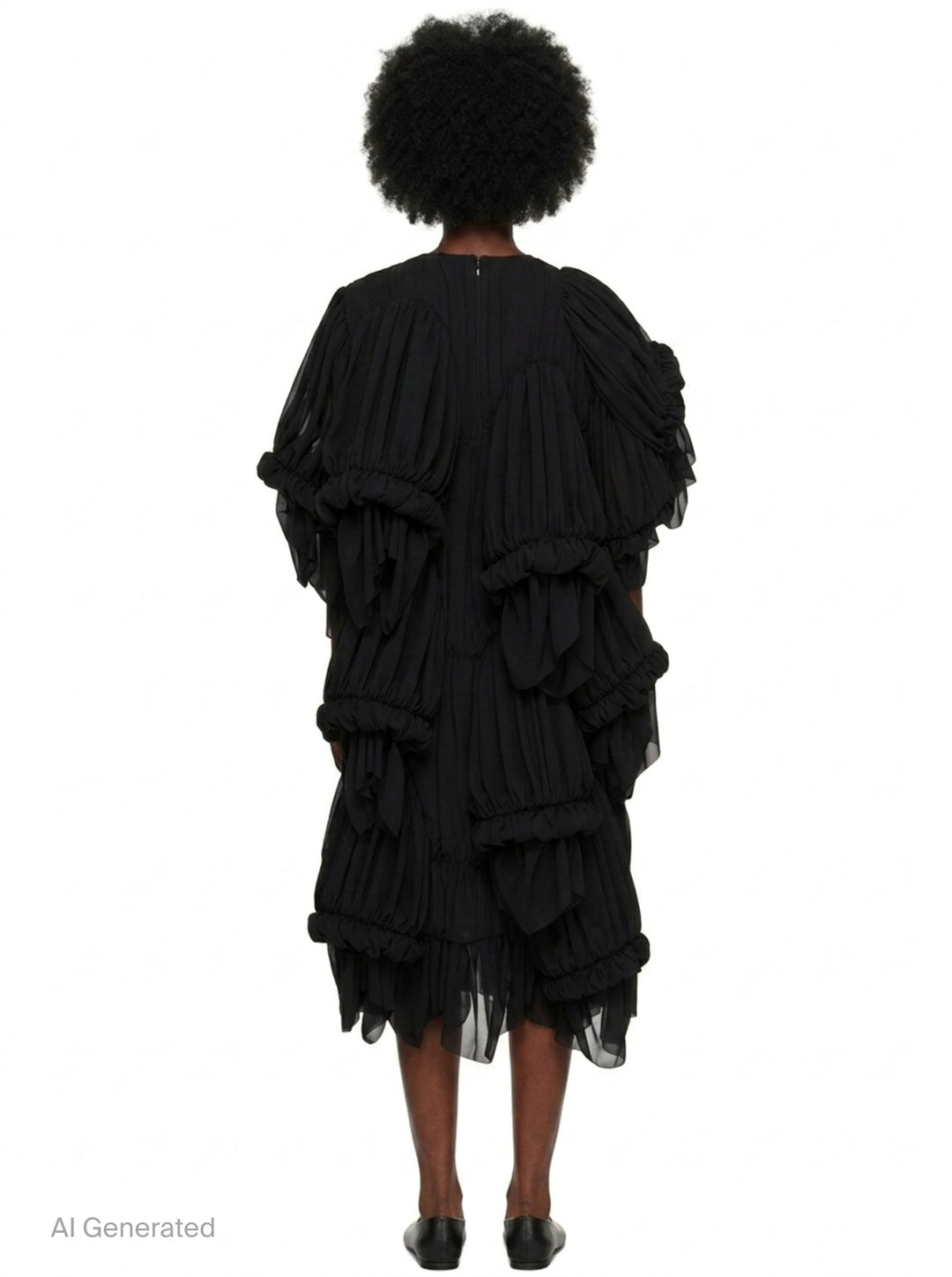Tiered Draped Cascading Dress | Comme des Garçons | Club21 - back