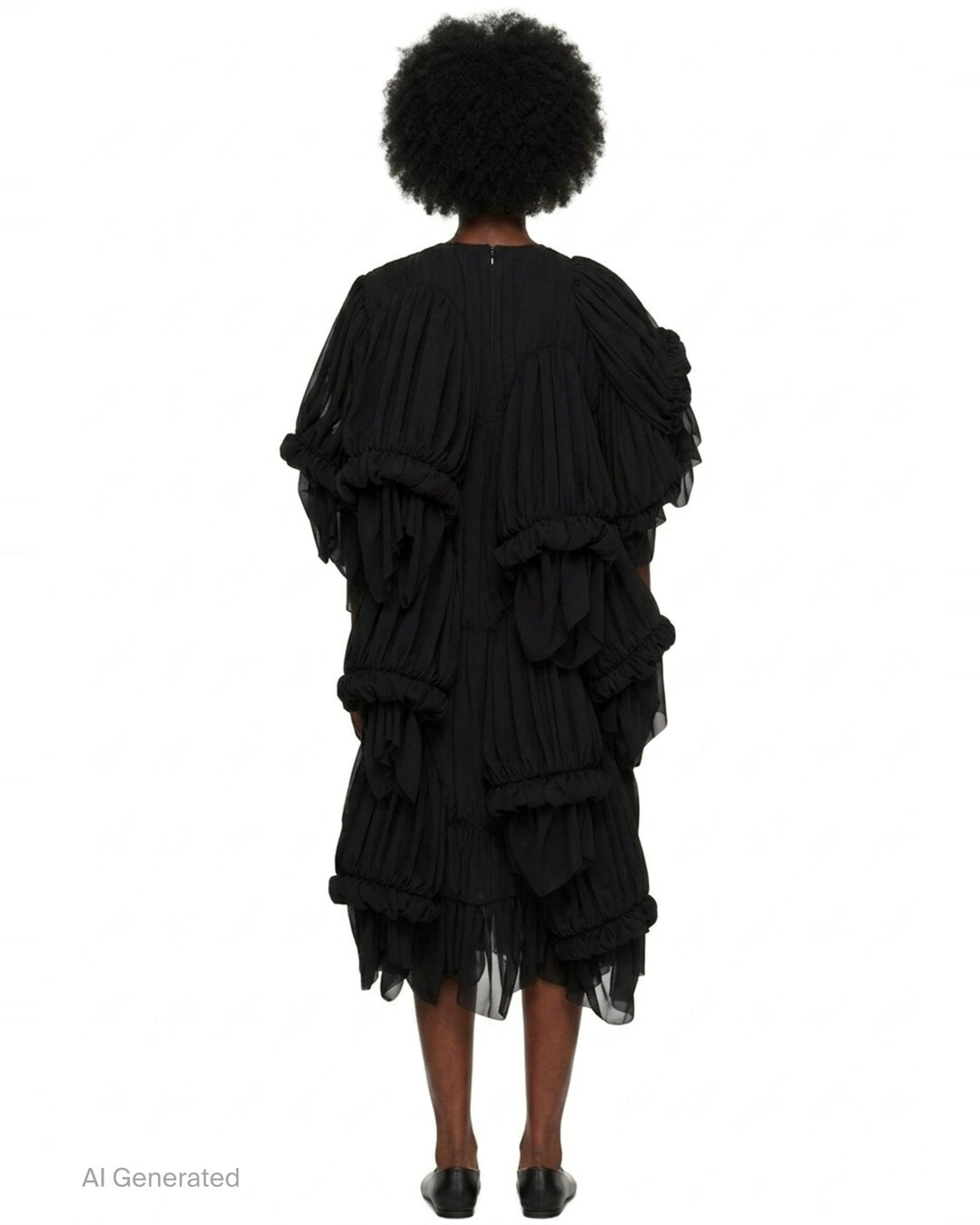 Tiered Draped Cascading Dress | Comme des Garçons | Club21 - back