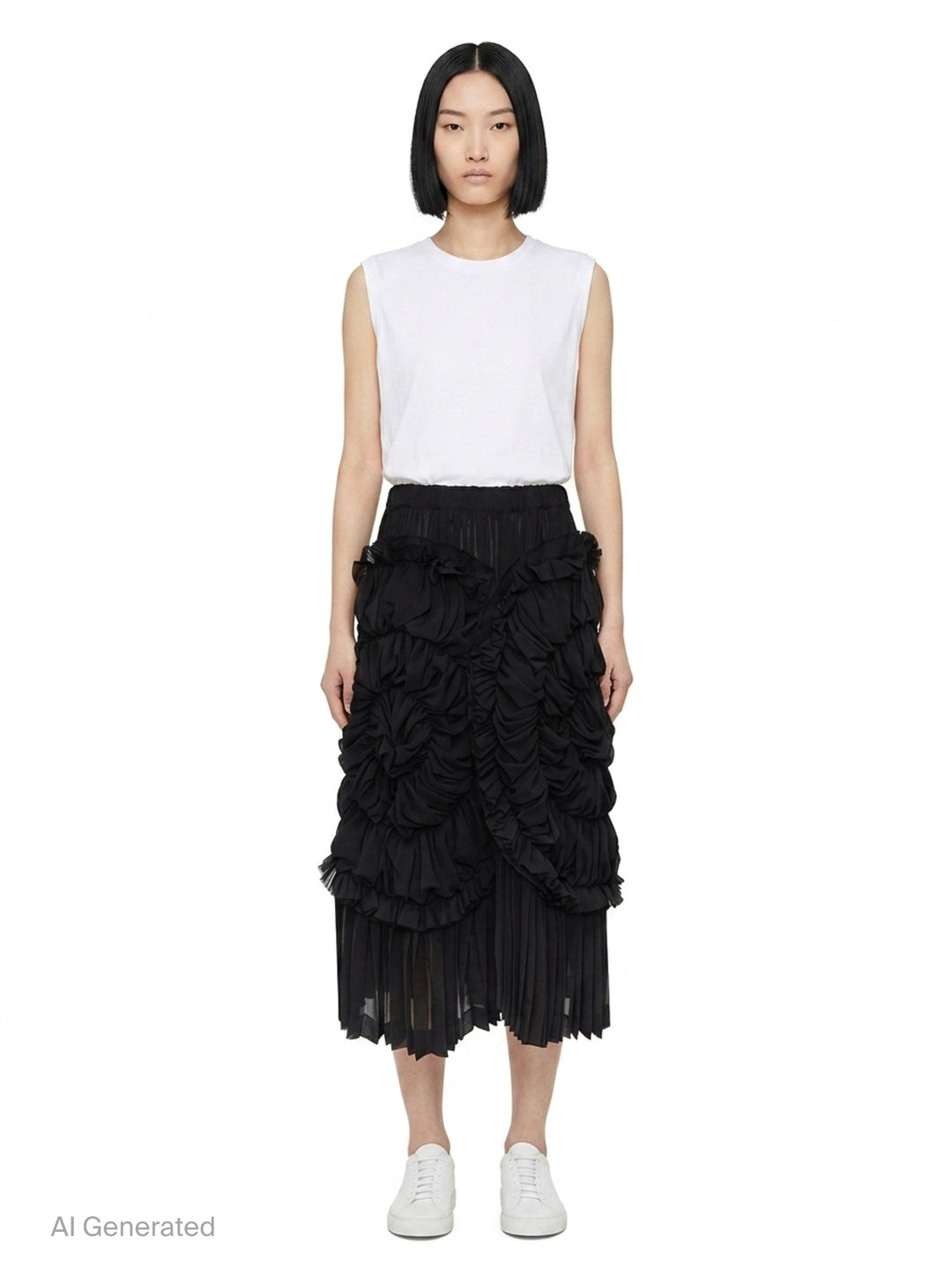 Tiered Ruffled Gathered Skirt | Comme des Garçons | Club21 - front