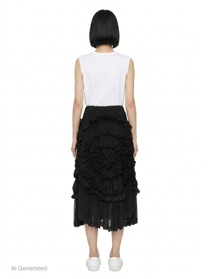 Tiered Ruffled Gathered Skirt | Comme des Garçons | Club21 - back