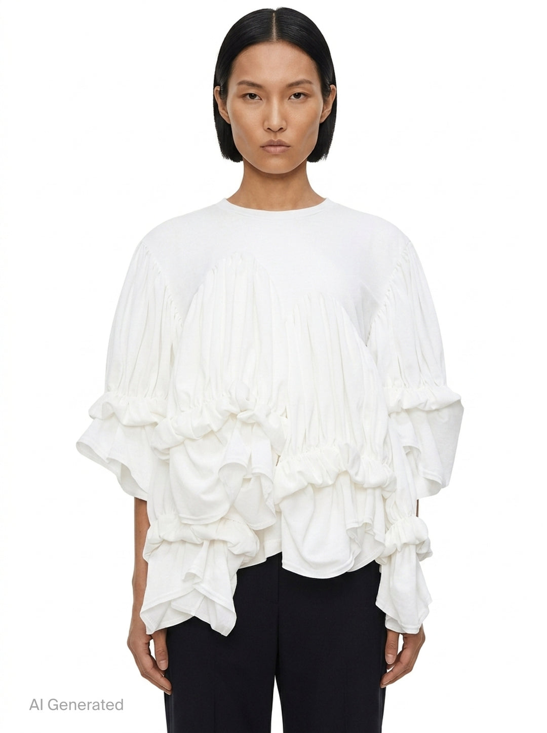 Translucent Layered Ruffle Top | Comme des Garçons | Club21 - front
