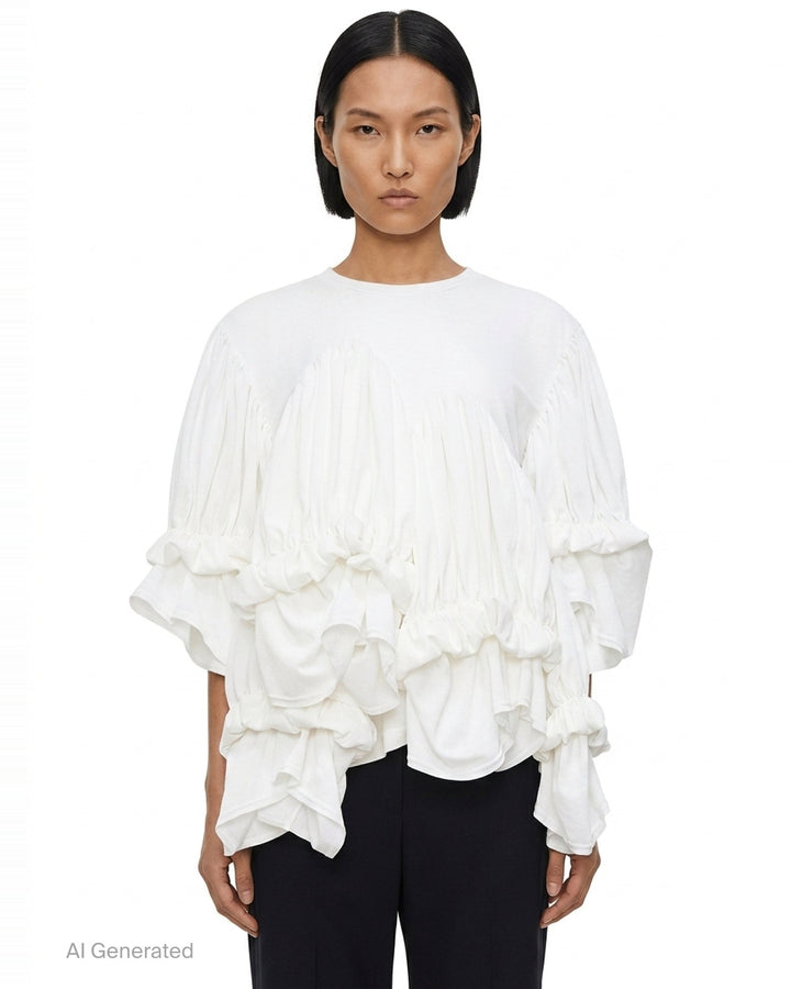 Translucent Layered Ruffle Top | Comme des Garçons | Club21 - front