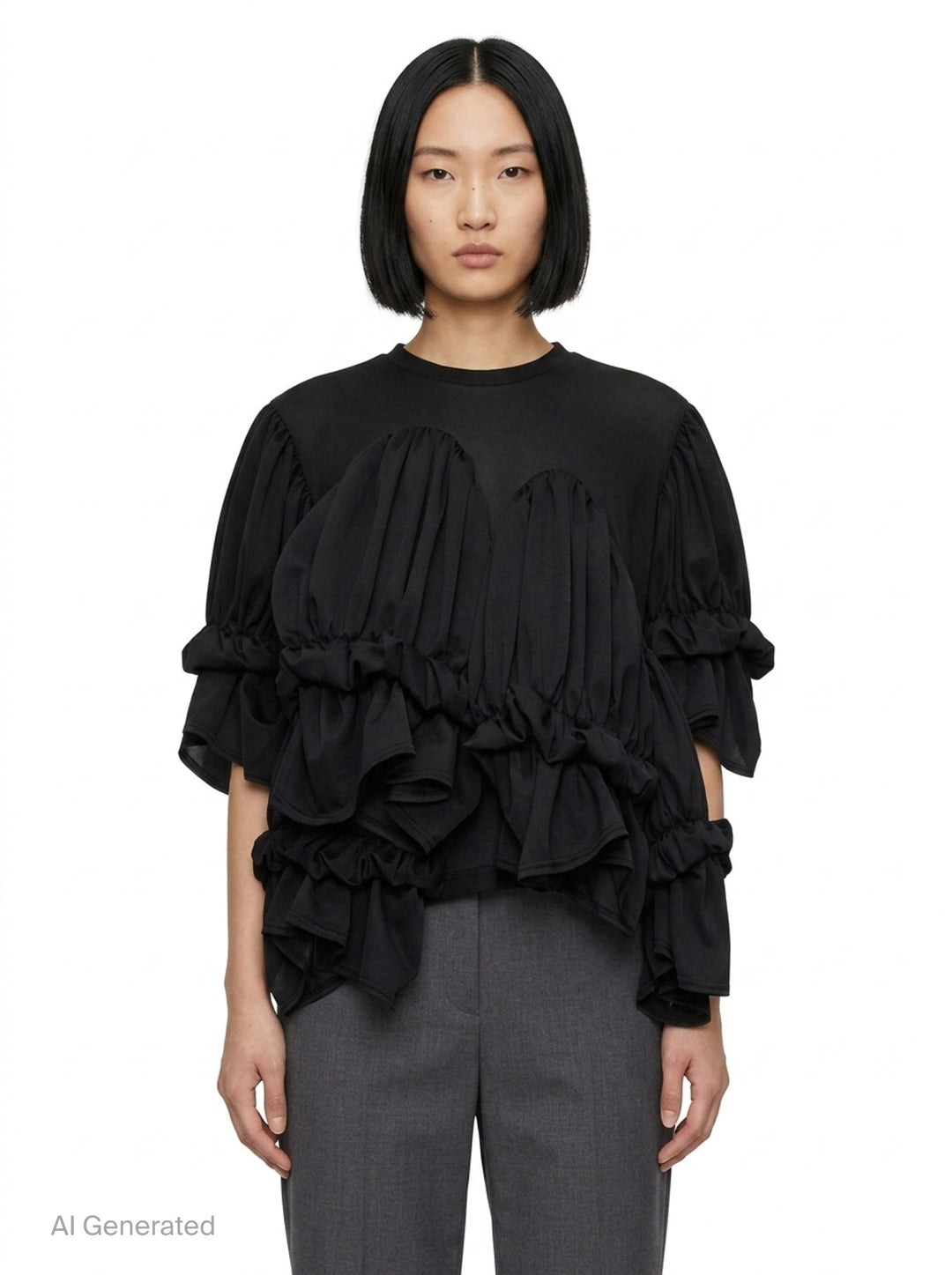 Translucent Layered Ruffle Top | Comme des Garçons | Club21 - front