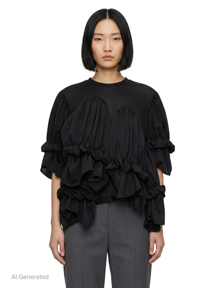 Translucent Layered Ruffle Top | Comme des Garçons | Club21 - front