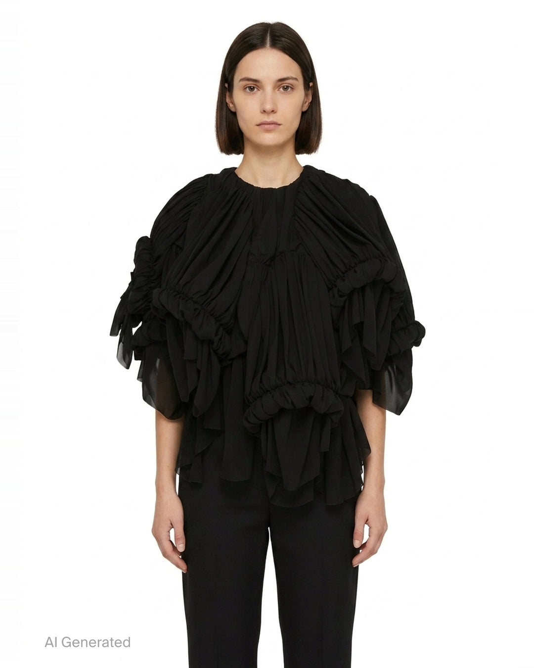Voluminous Ruched Blouse | Comme des Garçons | Club21 - front