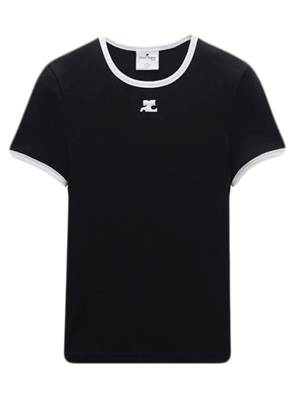 courreges-Bumpy-Contrast-T-Shirt-Black-1